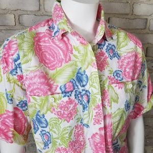 Ashleigh Morgan Blouse Sze M Pink Rose Floral